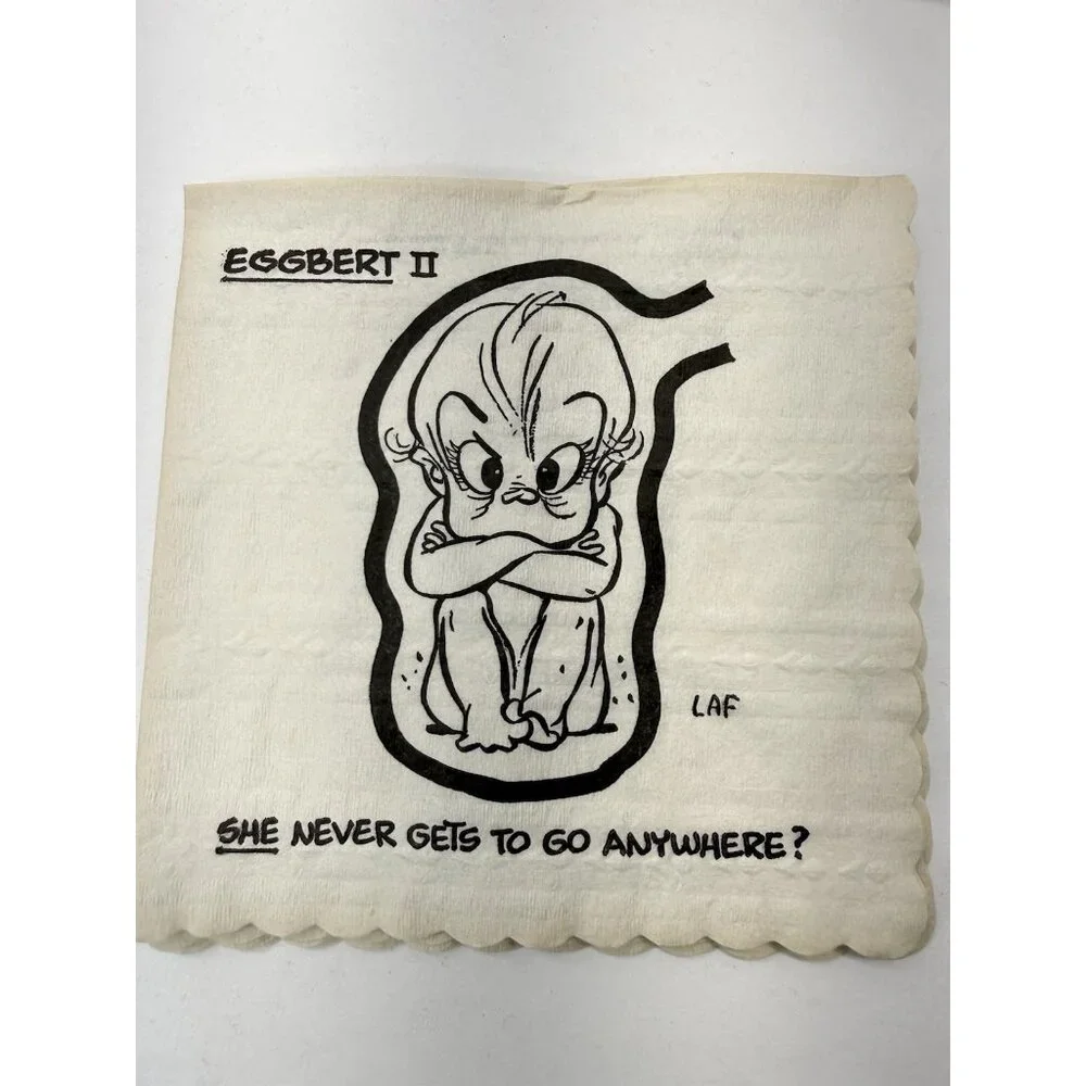 Vintage 1959 Eggbert  LAF Cartoon Cocktail Napkins Complete Set In Original Box